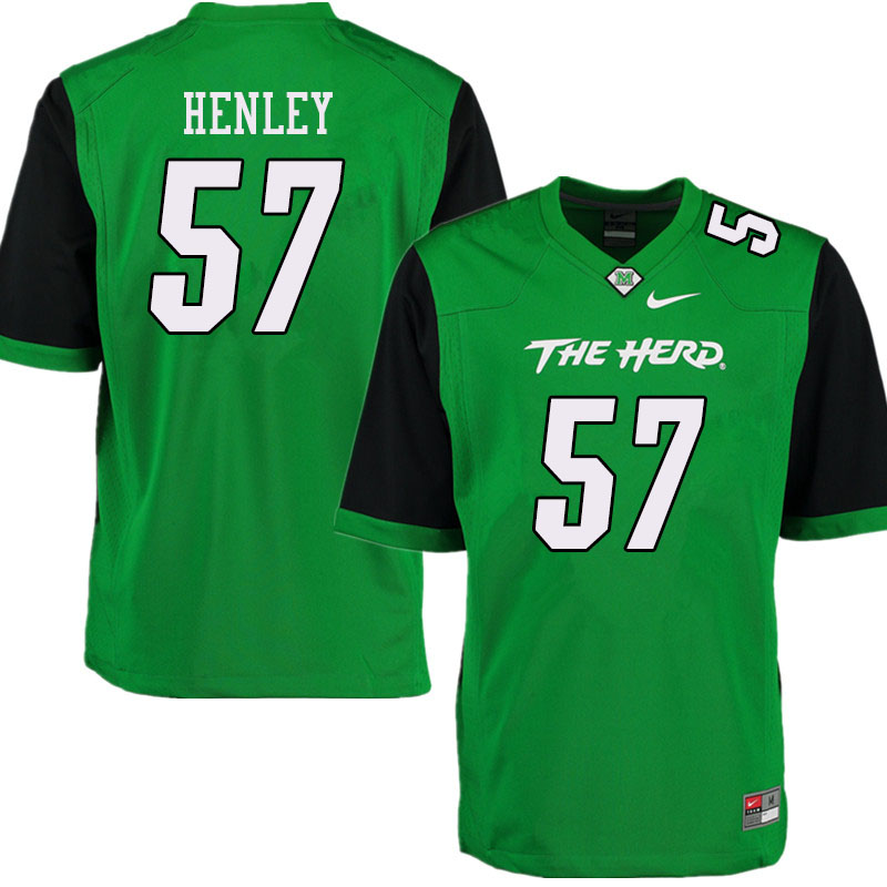 Men #57 Adrian Henley Marshall Thundering Herd College Football Jerseys Sale-Green - Click Image to Close